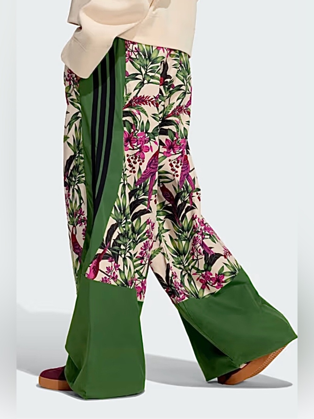 Adidas x Farm Rio Premium Track Pants W/ Tropical Print Crew Green New Size M - Picture 3 of 10